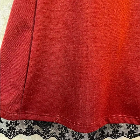 Hot Topic Stretch Corset Dress,Sz. Medium Burgundy W/Black Laces,Cosplay Costume - Picture 3 of 8